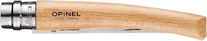 Opinel Effile Slimline Series Folding Fillet Knife – Slim Blade Folding Knife, Virobloc Locking Collar, Sustainably Harvested Wood Handles, Updated Blade Profile (Beechwood/No.10)