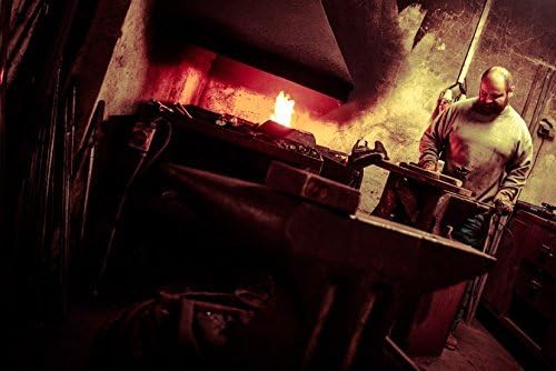 Toferner Hand Forged Knife Wolf with Sheath, Vintage Knife for Antique Collection, Genuine Leather Case, Hardened Blade, Hand Made Craft, Gift Idea for Men (Black)