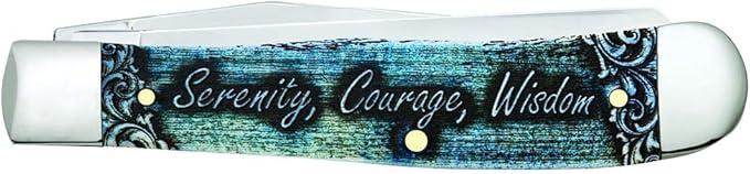 Case WR XX Pocket Knife Serenity Prayer Trapper Natural Bone Color Wash Item #38822 - (6254 SS) - Length Closed: 4 1/8 Inches