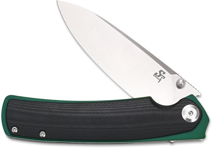 Sitivien ST127 Folding Knife,D2 blade, G10 Handle,Ball Bearings Pivot, Flipper Opening Knife with Reversible Deep Carry Clip for Outdoor EDC Tool Knife(Black)