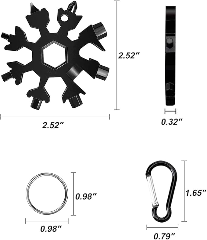 Stocking Stuffers for Adults Men, 2 Pack 18 in 1 Snowflake Multitool, Christmas Gifts for Men, White Elephant Gifts for Adults, Gifts for Dad Who Have Everything, Tool Gift for Him Women Husband Boys