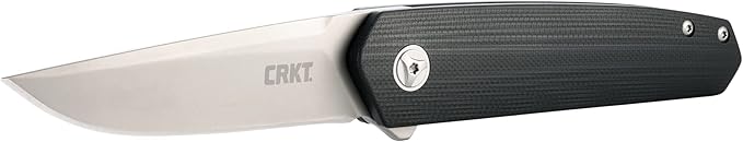 CRKT Cuatro Folding Carry Knife: Plain Edge Folder with Liner Lock - Everyday Carry Folded Knife with IKBS Ball Bearing Pivot System and G10 Handle 7090