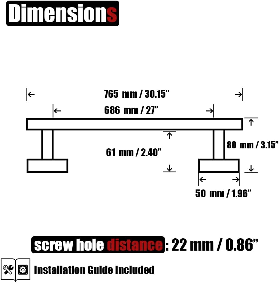 JQK Gold Towel Bar, 30 Inch 304 Stainless Steel Thicken 0.8mm Towel Rack Bathroom, Towel Holder Brushed Golden Wall Mount, Useable Length 27 Inch, TB110L27-BG