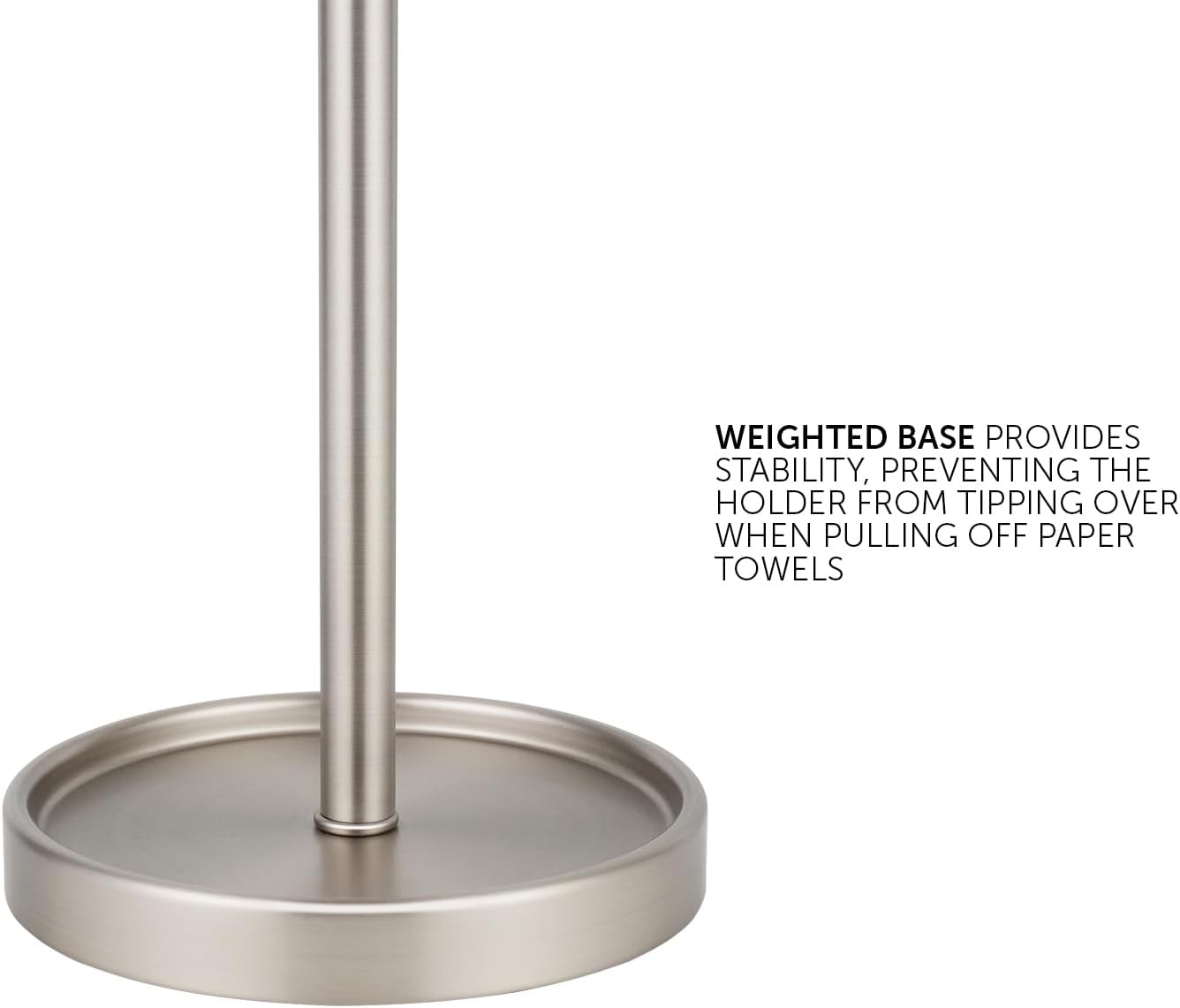 Ivilon Countertop Paper Towel Holder - Modern End Cap Minimalist Design - Color Brushed Nickel