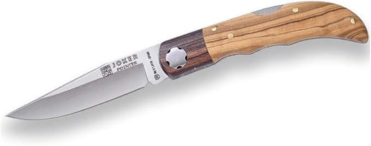 Joker Pocket Knife Pointer NO118 Sport Pocket with Olive Wood Handle and Rosewood Ferrule, Blade 3.14 inches, Fishing Tool, Hunting, Camping and Hiking