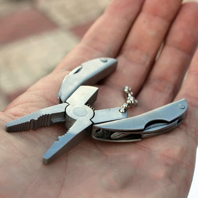 GANAZONO Fishing Tool Plier Mini Needle Nose Pliers Pocket Foldable Bottle Opener Gear Multi- Plier for Outdoor Camping Multitools