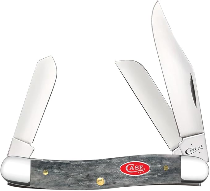 Case XX WR Pocket Knife Stockman, Gray Jigged Bone W/Red Oval Shield, Item #39971 (6347 SS) 3 7/8 Inches Closed