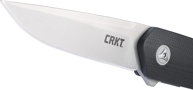 CRKT Cuatro Folding Carry Knife: Plain Edge Folder with Liner Lock - Everyday Carry Folded Knife with IKBS Ball Bearing Pivot System and G10 Handle 7090