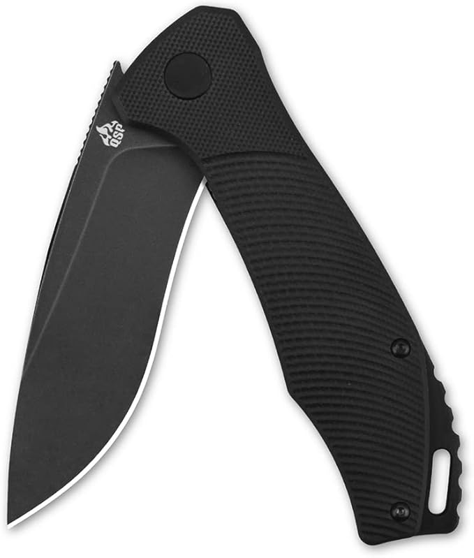 QSP KNINFE Raven 4.5" Flipper Folding Pocket Knife, D2 Blade G10 or Micarta Handle, Smooth Flipper Opening Knife