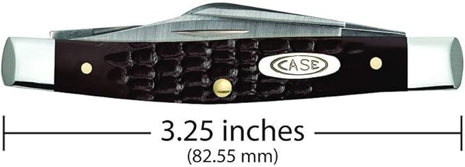 Case WR XX Pocket Knife Brown Synthetic Jigged Small Stockman Item #081 - (6333 SS) - Length Closed: 2 5/8 Inches