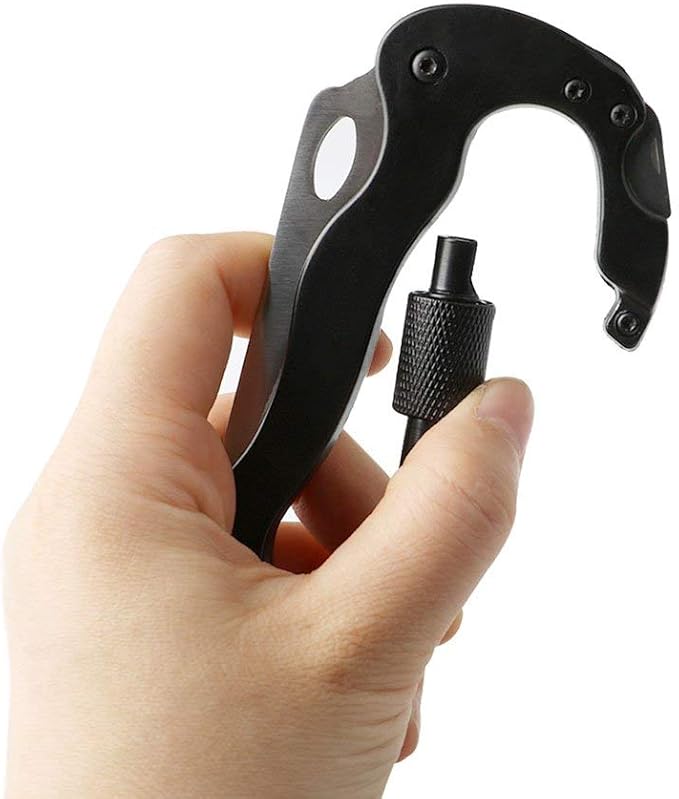 Upgrade 5-in-1 Multi-Function Portable Climbing Tool-Opener, Mini Carabiner, Mountaineering Keychain, Screwdriver, Portable Folding Carabiner Knife (Black)