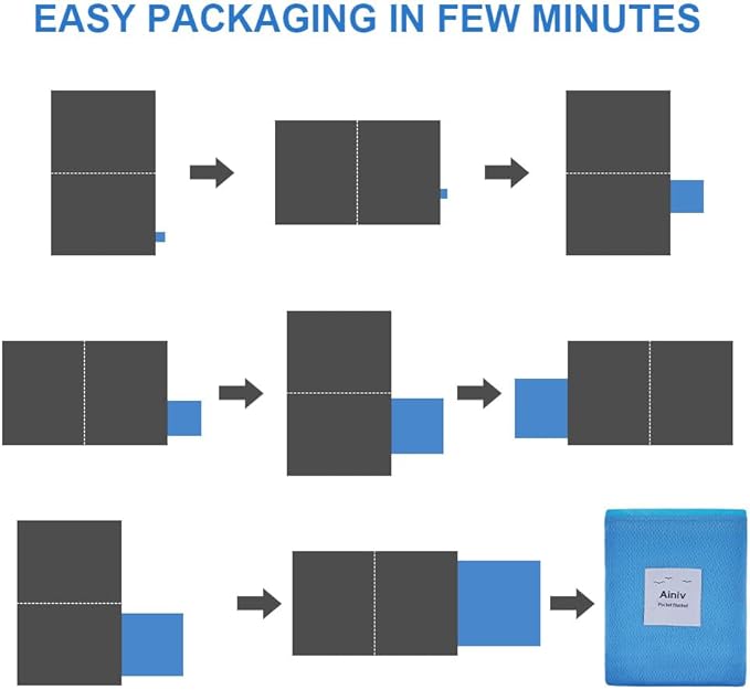 Ainiv Picnic Blanket, Mini Pocket Beach Mat 55.1 x 70.8IN (3-5 People) Foldable, Lightweight Waterproof Sand Free, Foldable Thin Ground Sheet for Outdoor Camping Hiking Travel - with Hand Strap