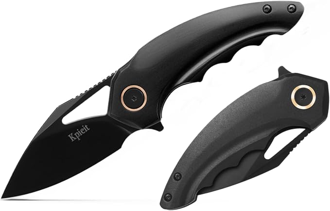 Folding Pocket Knife For Men Women- Stainless Steel, Durability,Compact, Amazingly Convenient Aluminum Handle For Everyday Carry(Black)