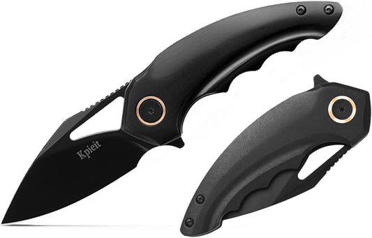 Folding Pocket Knife For Men Women- Stainless Steel, Durability,Compact, Amazingly Convenient Aluminum Handle For Everyday Carry(Black)