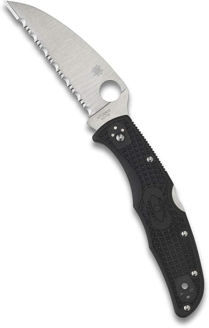 Spyderco Endura 4 Lightweight Signature Knife with 3.78" VG-10 Steel Wharncliffe Blade and Black FRN Handle - SpyderEdge - C10FSWCBK
