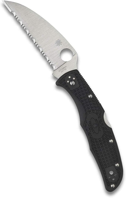 Spyderco Endura 4 Lightweight Signature Knife with 3.78" VG-10 Steel Wharncliffe Blade and Black FRN Handle - SpyderEdge - C10FSWCBK