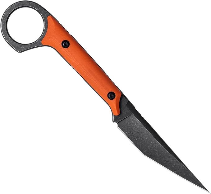 KS527 Fixed Blade Knife, D2 Blade G10 Handle for Men Women, with Kydex Sheath, Utility Knife for EDC Survival Hiking Camping Outdoor Everyday (Orange)