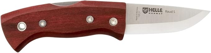 HELLE Knives - Raud S -Foldable Knife W/Clip - Birch Wood Handle - 12C27 Stainless Steel - Made in Norway