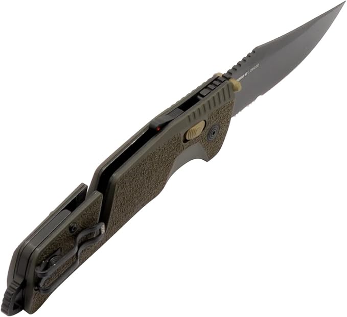 SOG Trident at Ambidextrous Professional Partially Serrated Folding Knives | Heat-Treated CRYO D2 Stainless Steel Blade