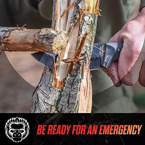 Holtzman's Gorilla Survival 'Naked Bloodline' Full Tang 1095 High Carbon Steel Fixed Blade Survival Knife with Kydex Sheath