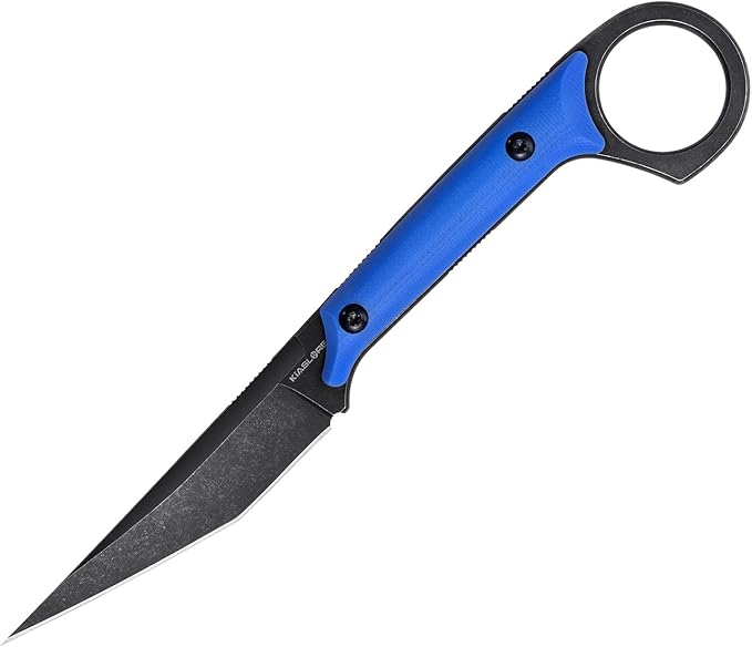 KS527 Fixed Blade Knife, D2 Blade G10 Handle for Men Women, with Kydex Sheath, Utility Knife for EDC Survival Hiking Camping Outdoor Everyday (Blue)