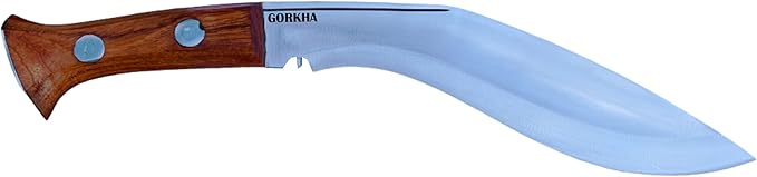 Authentic WW II Kukri Knife 10.5" Blade Hand-Hammered New Designed World War II Historic Gurkha Khukuri Kukri Full Tang with 2 Small Knives and Black Leather Sheath, Hand-Forged In Nepal