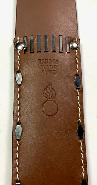 U.S. WWII M6 Leather Scabbard for M3 Trench Knife Sheath Leather (Tan)
