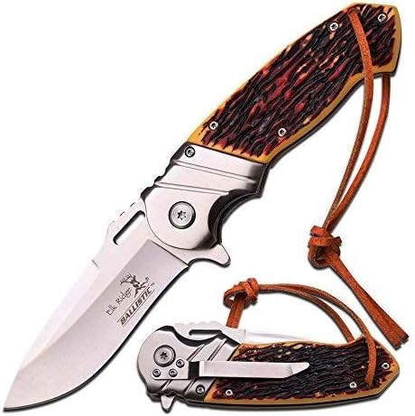 Elk Ridge 8.5" Bone Gentleman Spring Assisted Open Hunting Folding Pocket Knife
