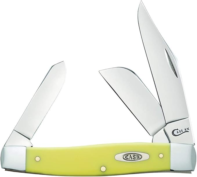 Case WR XX Pocket Knife Yellow Synthetic Large Stockman Item #203 - (3375 CS) - Length Closed: 4 1/4 Inches