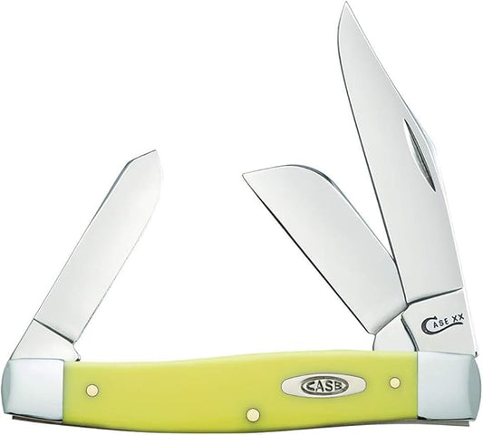 Case WR XX Pocket Knife Yellow Synthetic Large Stockman Item #203 - (3375 CS) - Length Closed: 4 1/4 Inches
