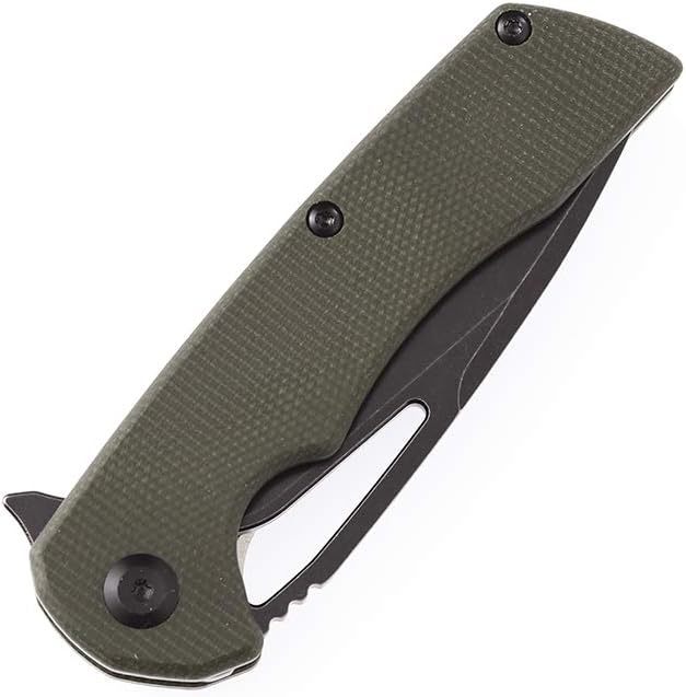 KANSEPT Kryo D2 Folding Knife T001A4 8.08in Pocket Knives with 3.58in Black Ti-Coated D2 Drop Point Blade and Green Micarta Handle, Sharpest Cheap Hunting Pocket Knife, Easy Open Men EDC Knife