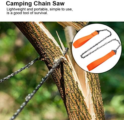 Mini Chainsaw,Pocket Chainsaw,Pocket Chain Saw for Camping Essentials Folding Saw Chain Survival Saw Backpacking Rope Chain Saw Handheld Survival Chain Saw Chainsaw with Bag Camping Hiking Tool