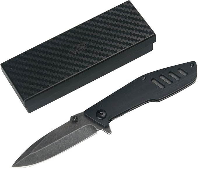 ILEAF Pocket Folding Knife, 3.2 inch 5Cr13 Stainless Steel Blade, Black G10 Handle, Liner Lock for Everyday Carry Outdoor Camping (5Cr13 Steel)