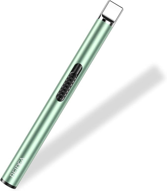 REIDEA Lighter S4 Electronic Candle Lighter USB Rechargeable with Security Lock, Windproof Fast Heat Sinking, Non-slip Switch Electronic Lighter for Candle, Grill, Camping (Mint Green)