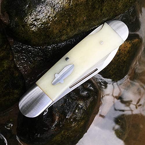 Watchman 1503BN Cowfish VG10 Blade Knife Bone Grips Lockback Pocket Knife …