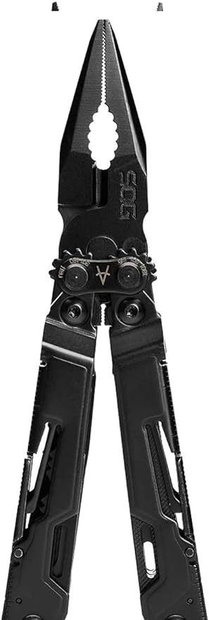 SOG PowerPint Mini Compact Stainless Steel Multi-Tool, 18 Lightweight Specialty Tools & SOG Multitool Pliers Pocket Knife, Black