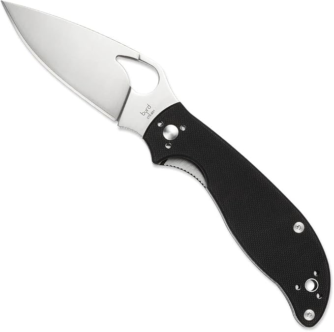 Spyderco Byrd Raven 2 Knife with 2.06" CTS BD1 Stainless Steel Blade and High Performance Black G-10 Handle - PlainEdge - BY08GP2
