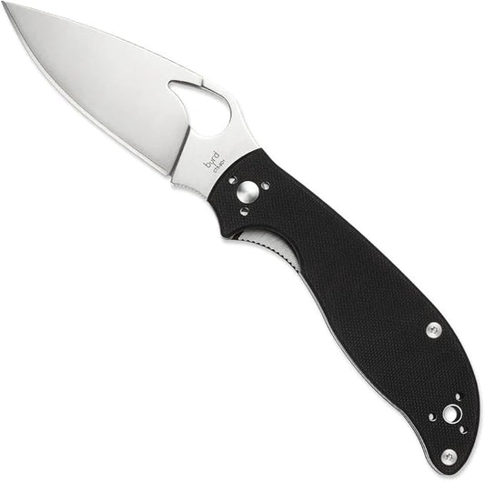 Spyderco Byrd Raven 2 Knife with 2.06" CTS BD1 Stainless Steel Blade and High Performance Black G-10 Handle - PlainEdge - BY08GP2