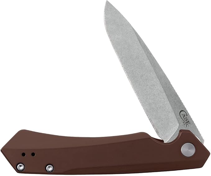 Case XX WR Pocket Knife Kinzua EDC, S35VN Spear Blade, Brown Anodized Aluminum Handle W/Clip #64692 (KINZUA) 4 3/4" Inches Closed