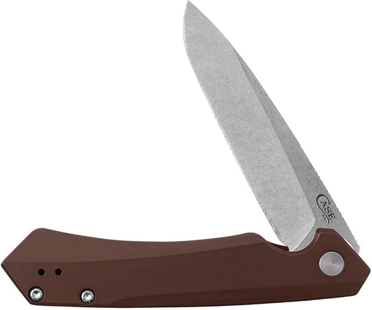 Case XX WR Pocket Knife Kinzua EDC, S35VN Spear Blade, Brown Anodized Aluminum Handle W/Clip #64692 (KINZUA) 4 3/4" Inches Closed