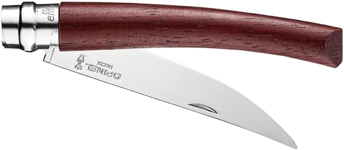 Opinel Effile Slimline Series Folding Fillet Knife – Slim Blade Folding Knife, Virobloc Locking Collar, Sustainably Harvested Wood Handles, Updated Blade Profile (Padouk Wood/No.10)