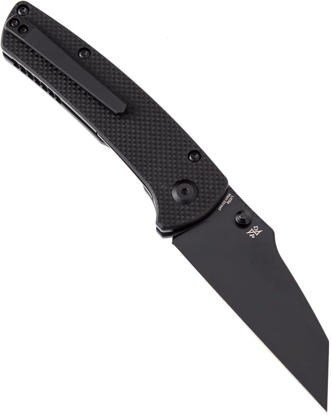 KANSEPT Main Street 7.92in Folding Pocket Knives with 3.36in Stonewashed 154CM Wharncliffe Blade and Black G10 Handle for Outdoor, Tactical, Survival, Folding Knife Camping Hunting T1015B4