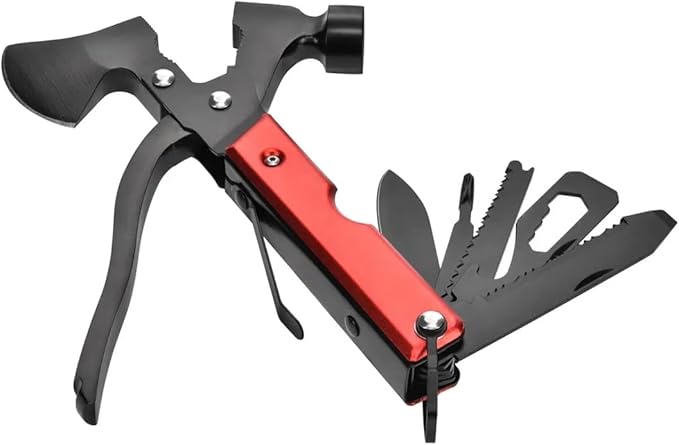 Monoprice 14-in-1 Tool Multi Functional Hammer Axe 18CM with Fabric Bag, Camping Accessories, Gift for Him, Men, Dad, Boyfriend - Pure Outdoor Collection