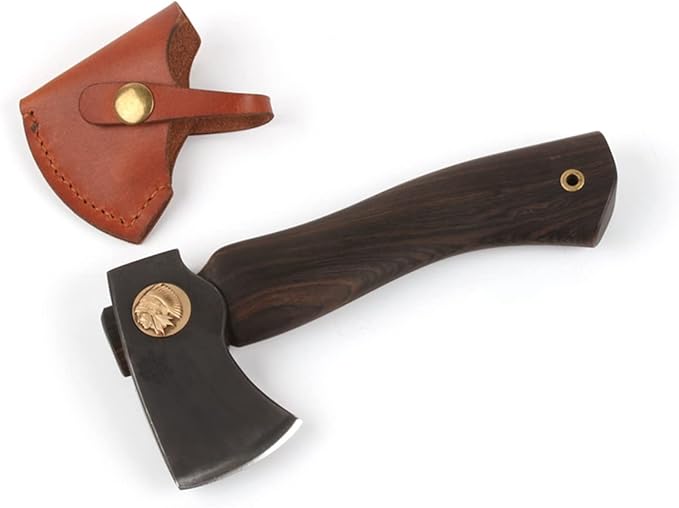 Mini Camping Hatchet Axe with Sheath 440C Stainless Steel, Outdoor Hunting Survival Hiking Tomahawk Axe 350g Small Lightweight Axe