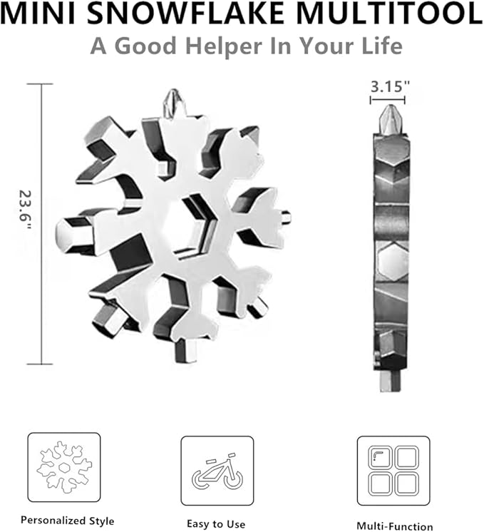 Mens Stocking Stuffers, 18 in 1 Snowflake Multitool, Stocking Stuffers for Adults, Christmas Gifts for Men,Birthday Gifts for Men Husband, Gadgets Gifts for Women, Snowflake Multi-Tool,Mens Gifts