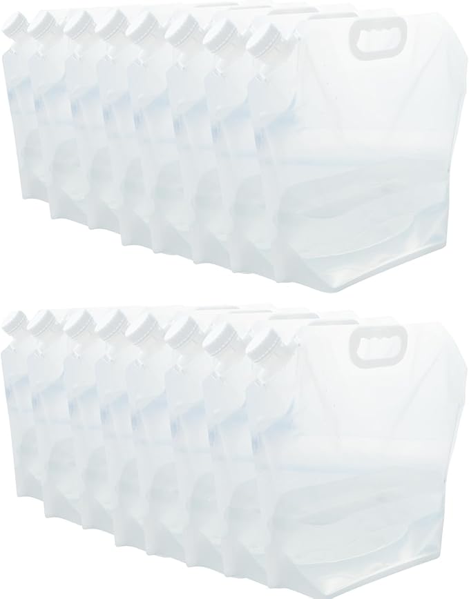 42Gallon(160Litres) Water Storage Containers, Emergency Water Storage 16PCS×2.6Gallon/10L，Collapsible Water Containers, for Fishing, Camping, Hiking&Survival Kit.