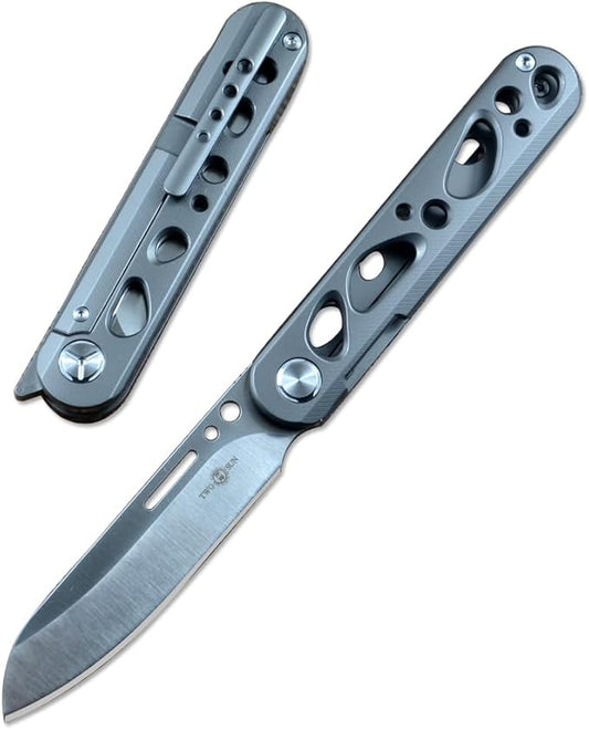TWO SUN TS294 D2 Blade Outdoor Folding Knife Hollowed Titanium Handle