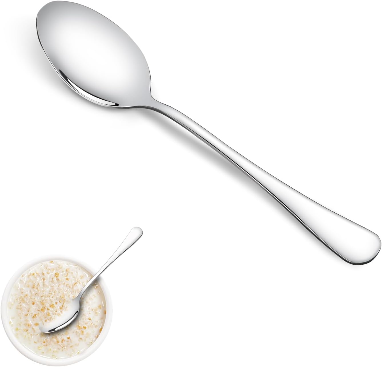 16 Pcs Dinner Spoons Set 7.32" Premium Food Grade Stainless Steel Spoons Mirror Finish & Dishwasher Safe,Use for Home,Restaurant