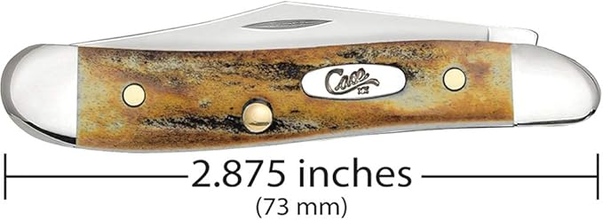 Case WR XX Pocket Knife Indian Sambar Stag Peanut Item #048 - (5220 SS) - Length Closed: 2 7/8 Inches
