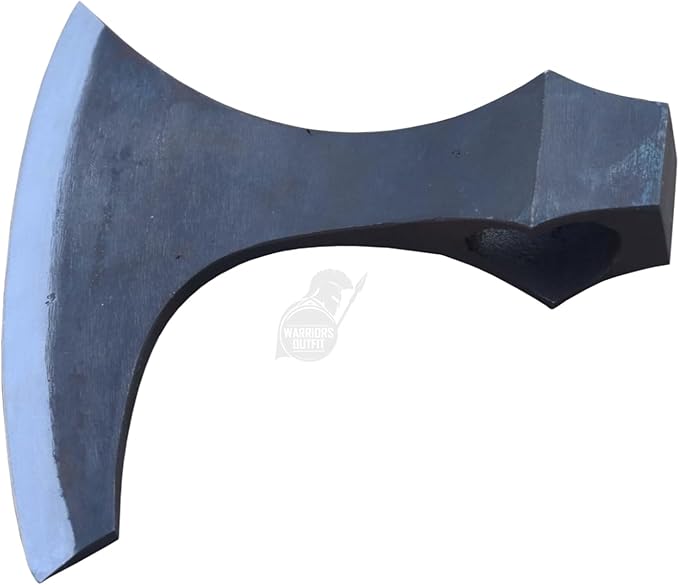 Hand Forged Medieval Viking Axe Head- Camping Hatch Tamahawk Hunting Axe, Carbon Steel Throwing Axe (Black)